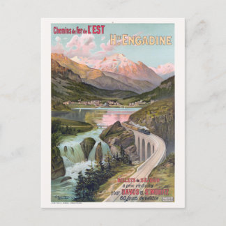 Haute Engadine Schweiz Vintage Poster 1910 Postkarte