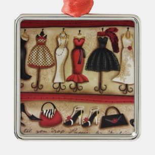 Haute Fashion Silbernes Ornament