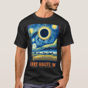Haute Indiana Total Solar Eclipse 2024 Starry Nigh T-Shirt