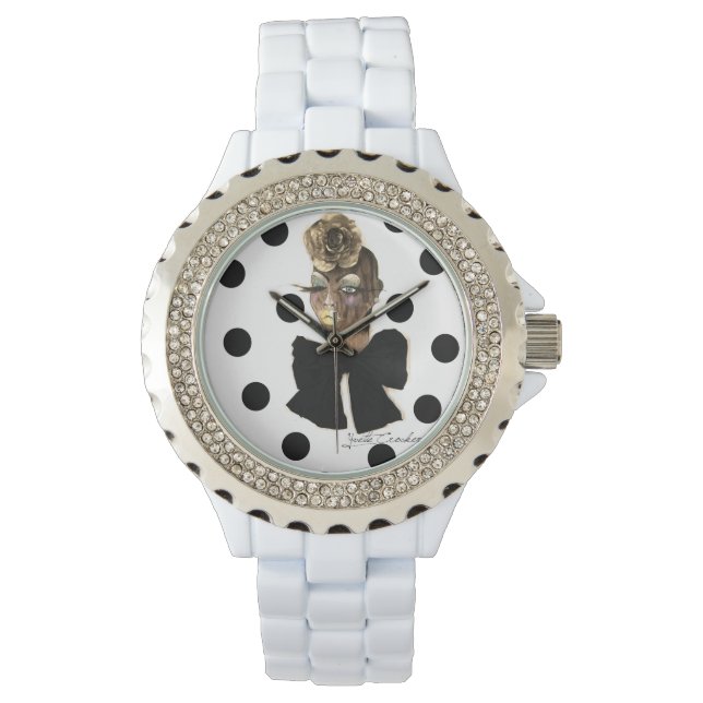 HAUTE Polka Dot Watch Kristall White Armbanduhr (Vorderseite)