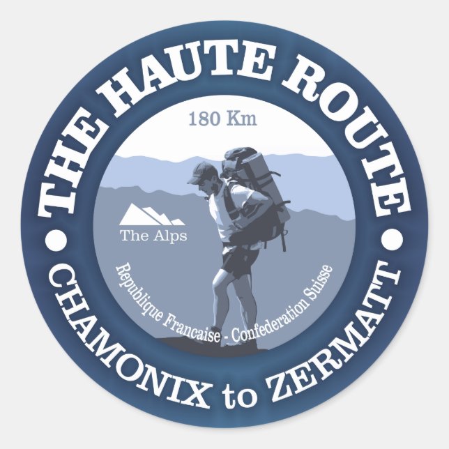 Haute Route Runder Aufkleber (Vorderseite)