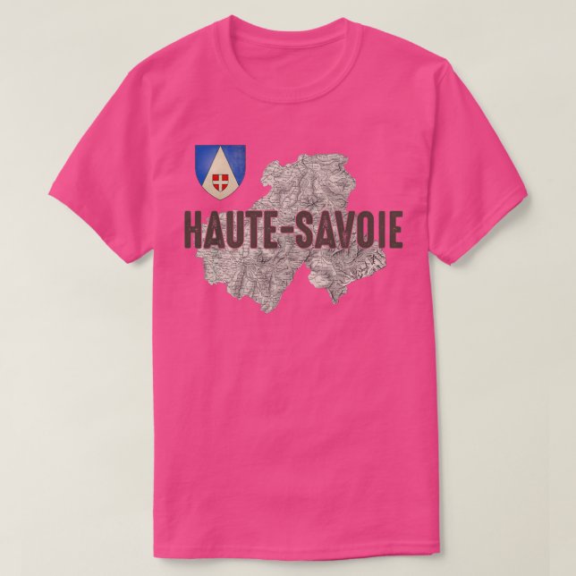 Haute Savoie 74 Department Ancient Map Alps Skiing T-Shirt (Design vorne)