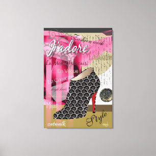 Hautecouture-abstrakte Schuh-Kunst 26 x 38 Leinwanddruck