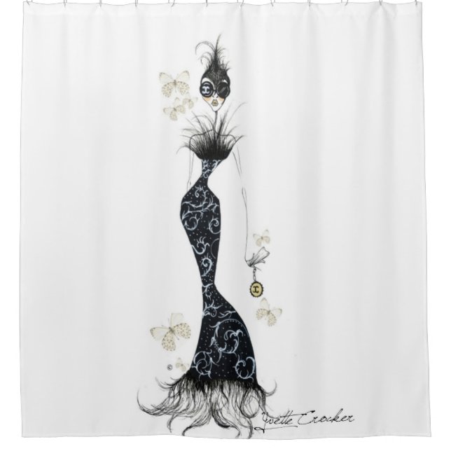 Hautecouture-Illustrations-Duschvorhang Duschvorhang (Vorderseite)
