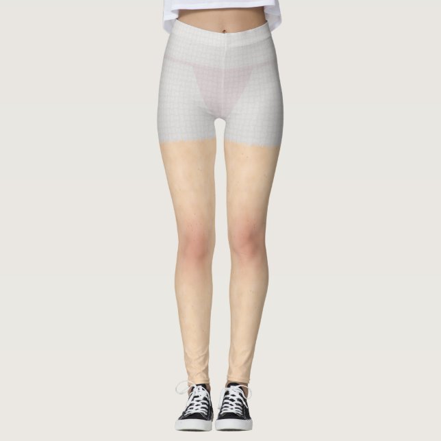 Hautgewebe mit weißem Blick durch Shorts Leggings (Vorderseite)