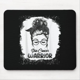 Hautkrebs-Krieger gebleicht Messy Bun Survivor sei Mousepad