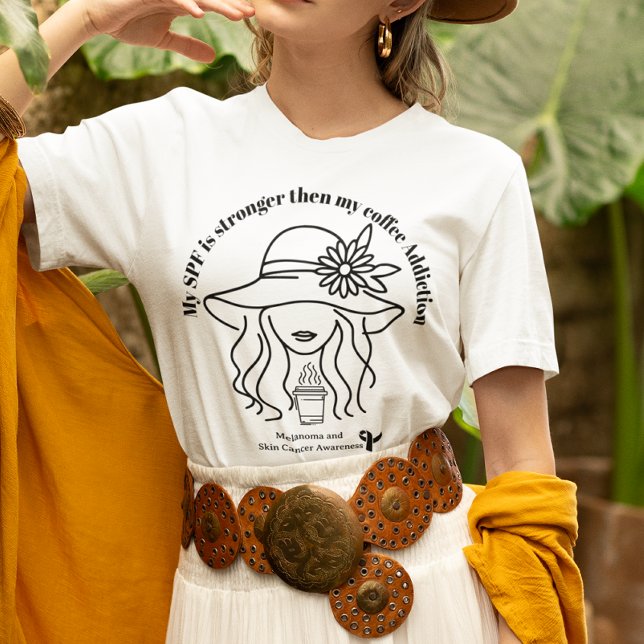 Hautkrebs Melanom Bewusstsein Kaffeeliebhaber Gesc T-Shirt (Von Creator hochgeladen)