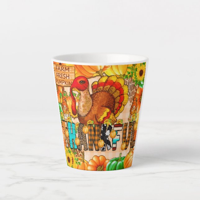Häutliche Tumbler-Sublimierung - Erntedank Milchtasse (Vorderseite)