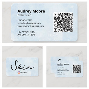 Hautpflege-Make-up-Esthetiker-Logo-QR-Code-Vorlage Visitenkarte