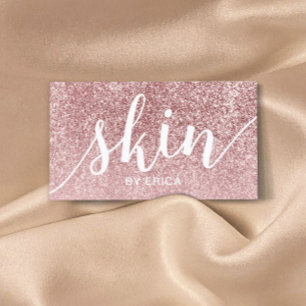 Hautpflege Rose Gold Glitzer Typografie Visitenkarte