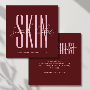 Hautpflegeexperte moderne Typografie Schrift rot Quadratische Visitenkarte