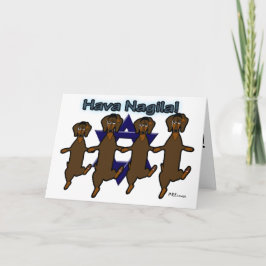 Hava Nagila Dachsunds-Gruß-Karte Feiertagskarte