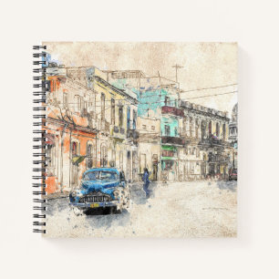 Havan Cuba Water Color Illustration Notizbuch
