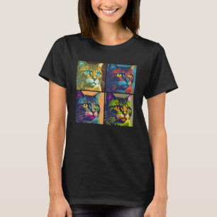 Havana Brown Cat Pop Illustration Colorful Animal T-Shirt