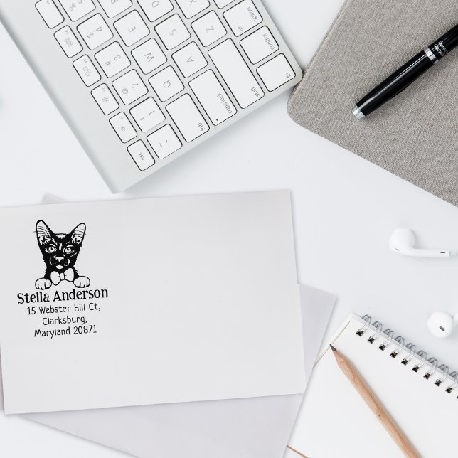 Havana Brown Cat Rücksendeadresse Gummistempel (Von Creator hochgeladen)