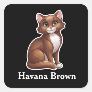 Havana Brown Quadratischer Aufkleber