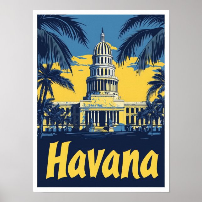 Havana Cuba Art Vintage Reise und Geschichte Poster (Vorne)