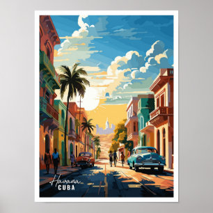 Havana Cuba Art Vintage Reise und Geschichte Poster