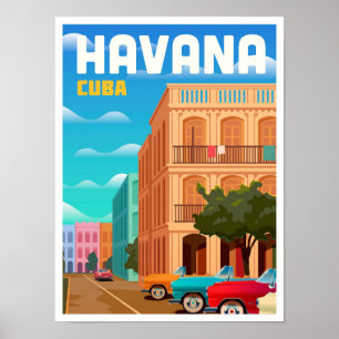 Havana Cuba Art Vintage Reise und Geschichte Poster