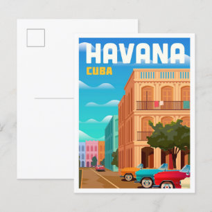 Havana Cuba Art Vintage Reise und Geschichte Postkarte