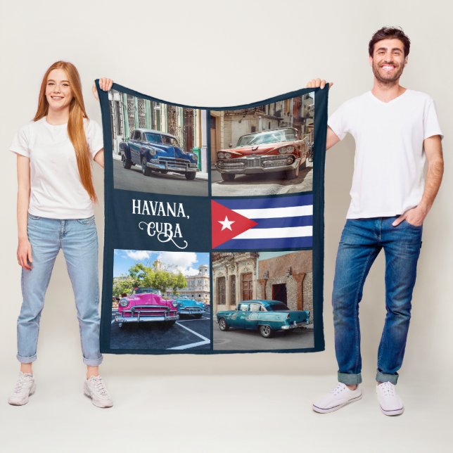 Havana CUBA Cars Fleecedecke (Beispiel)