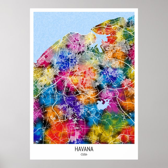 Havana Cuba City Map Poster (Vorne)