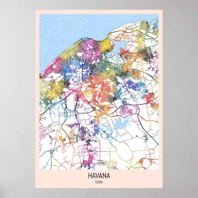 Havana Cuba City Map Poster (Vorne)