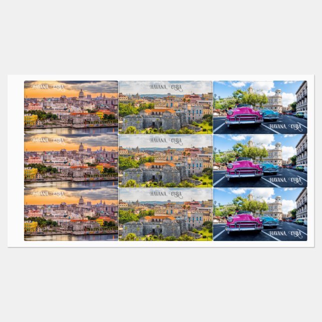 Havana CUBA Etiketten (Blatt)