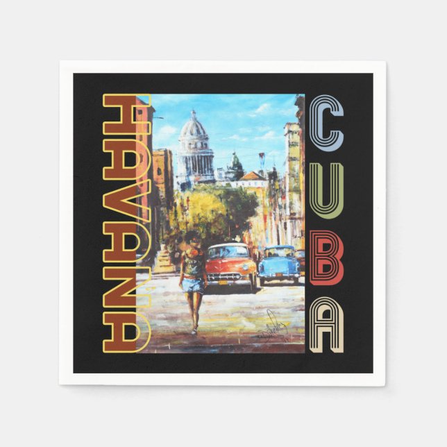 Havana Cuba Fine Art - National Hauptstadt Serviette (Vorderseite)