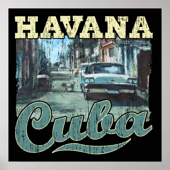 Havana Cuba Graffiti Street Art - Liebe Habana Poster (Vorne)