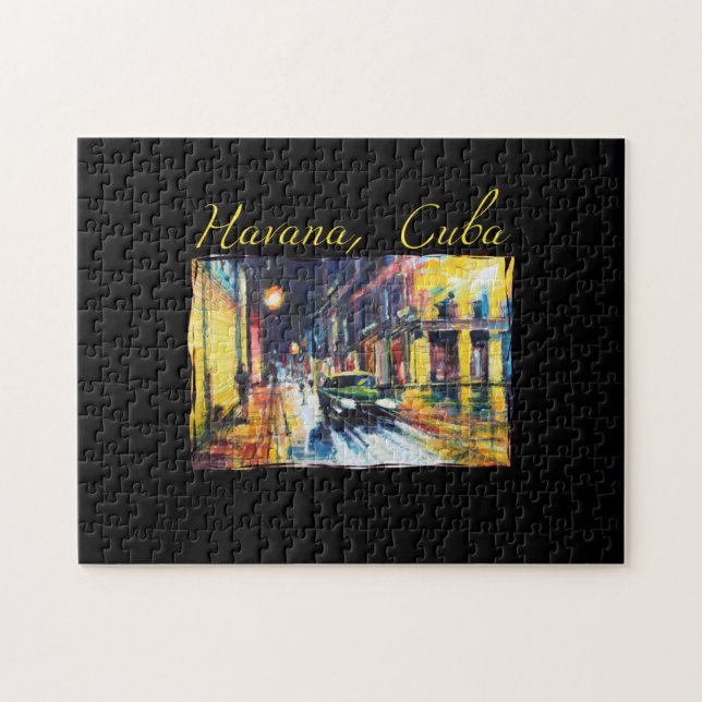 Havana Cuba - Habana Vieja Night Scene Puzzle (Horizontal)