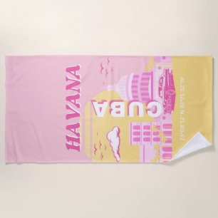 Havana Cuba Pink Preppy Art Strandtuch