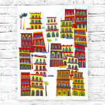 Havana Cuba Poster<br><div class="desc">Moderne zeitgenössische Stadtkunst auf der Basis von Havanna,  Kuba. Lebhafte Farben und lustige Details. Originelle Kunst von Nic Squirrell.</div>