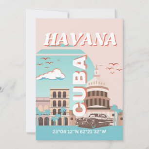 Havana Cuba Retro Art Feiertagskarte
