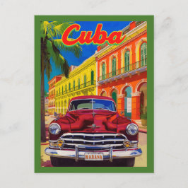 Havana Cuba Retro Travel - Koloniales Altes Auto Postkarte