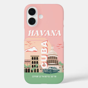 Havana Cuba Retro Vintage Kunst iPhone 16 Hülle