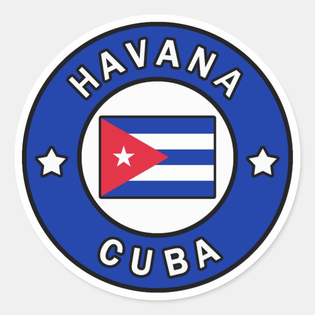 Havana Cuba Runder Aufkleber (Vorderseite)