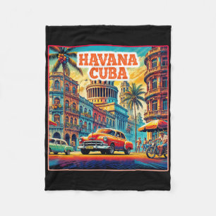 Havana Cuba Shirts Familienreise Vintag Ret. Fleecedecke
