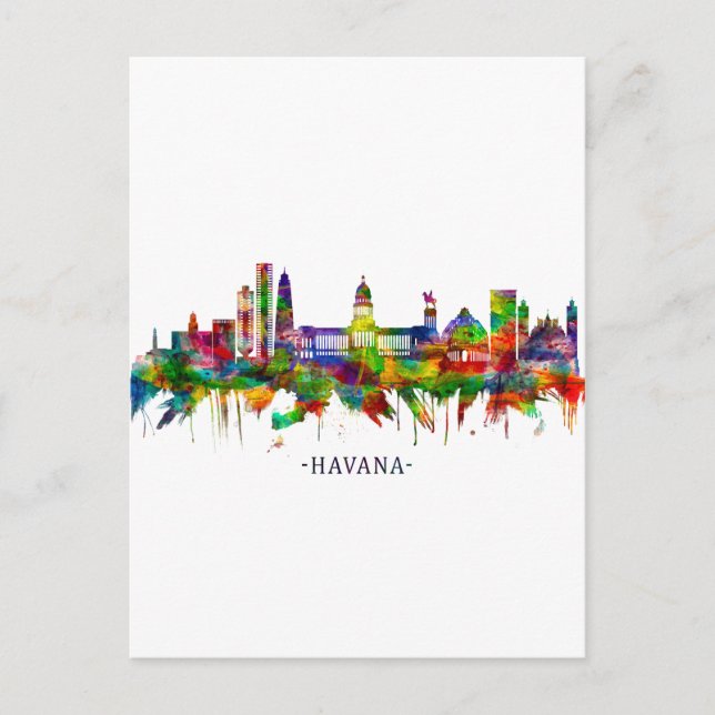 Havana Cuba Skyline Feiertagspostkarte (Vorderseite)