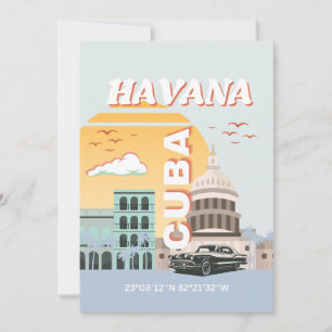 Havana Cuba Vintage Travel Art Collection Feiertagskarte