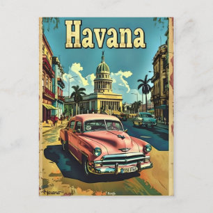 Havana Dreams: Vintage Car Postkarte