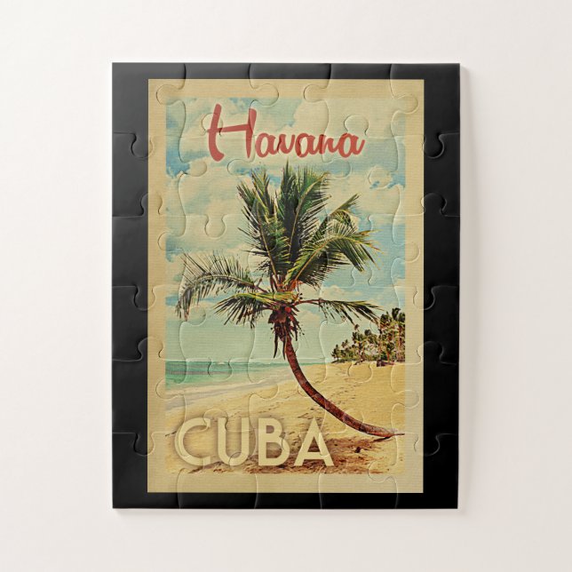 Havana Jigsaw Puzzle Palm Tree Vintage Travel (Vertikal)