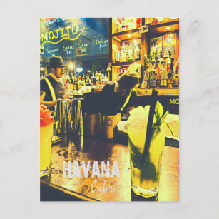 Havana Kuba Reiseprint Mojito Bar Postkarte