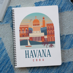 Havana Kuba Vintag Minimal Retro Travel Notizblock