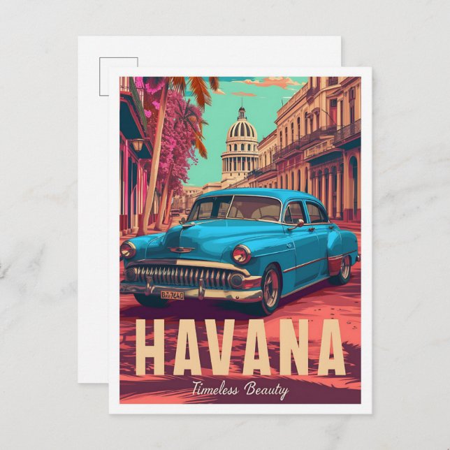 Havana Kuba Vintage Kunstreise Postkarte (Vorne/Hinten)