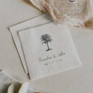 Havana Palm Elegante Vintage Palm Tree Wedding Serviette