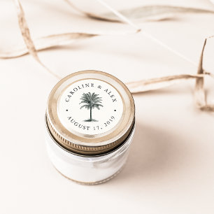Havana Palm Hochzeit Runder Aufkleber