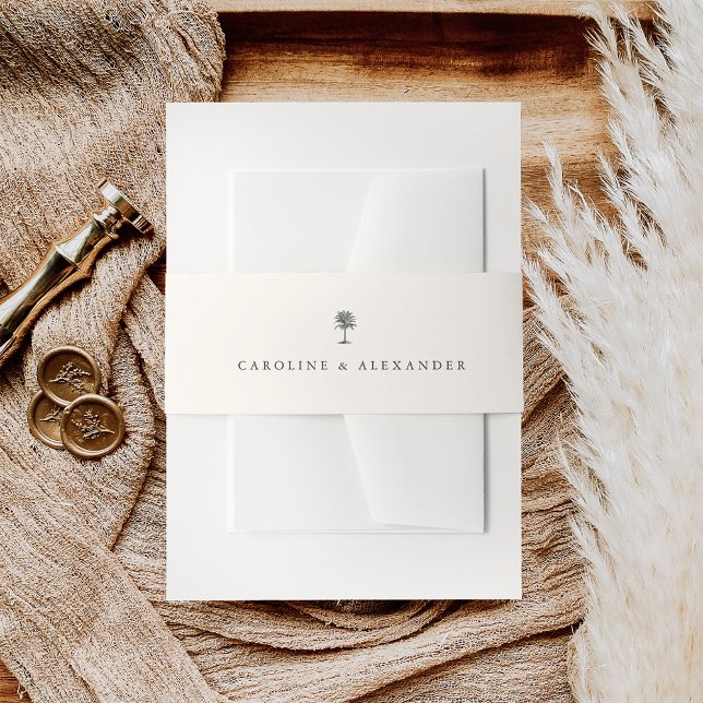 Havana Palm | Hochzeit von Vintagen Palmen Einladungsbanderole (Von Creator hochgeladen)