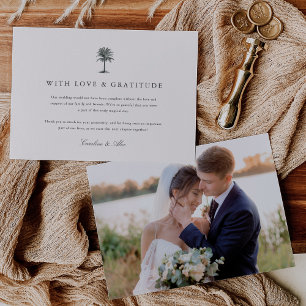 Havana Palm Vintages Palmenbaum Hochzeitssemble Dankeskarte