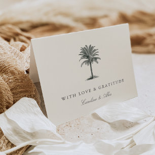 Havana-Palme Vintage-Palmenbaum-Hochzeit Dankeskarte